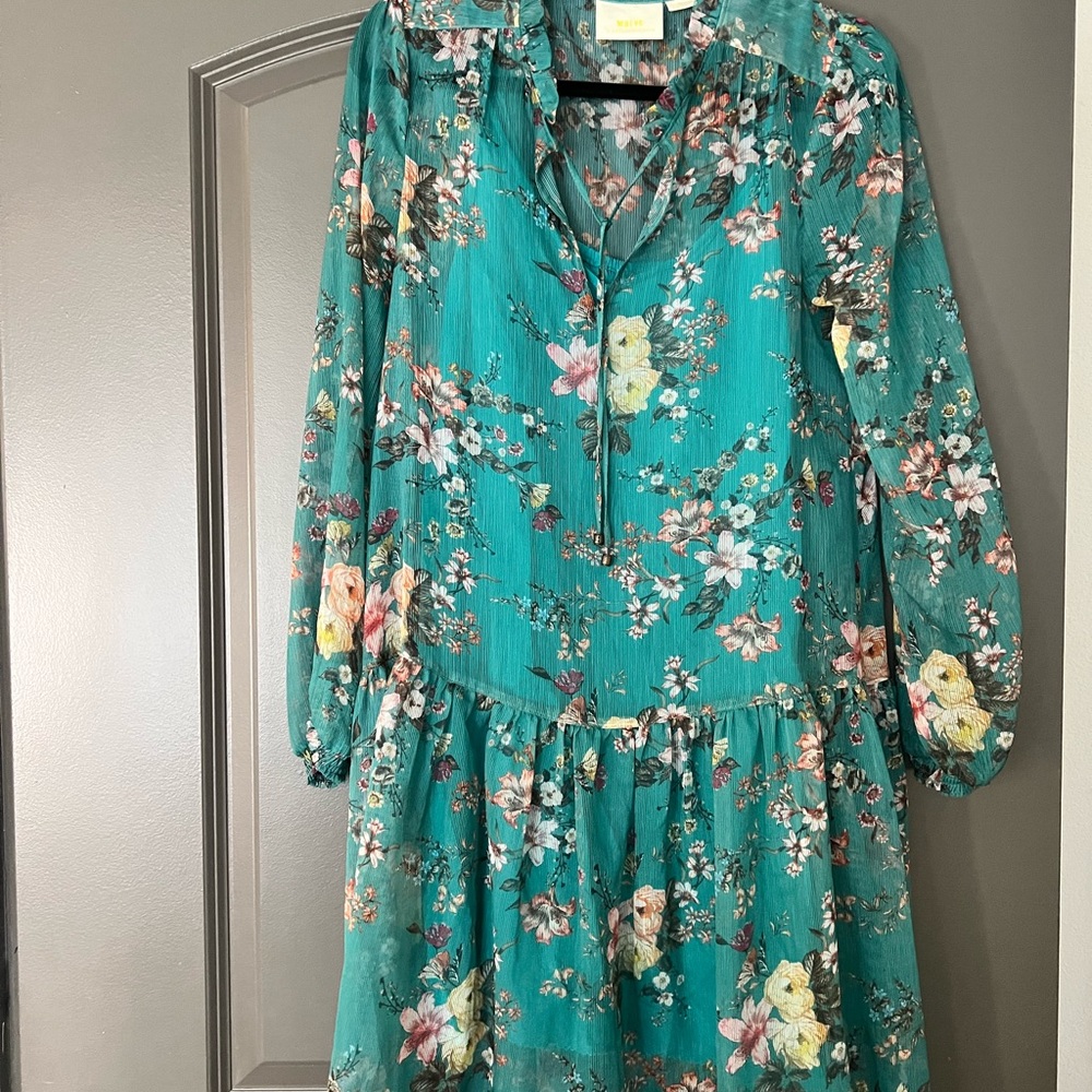 maeve green dress anthropologie Tunic Dress Anthropologie Maeve Emmie Tunic Floral Dress Size Xs Gem Web Collection: Galentines